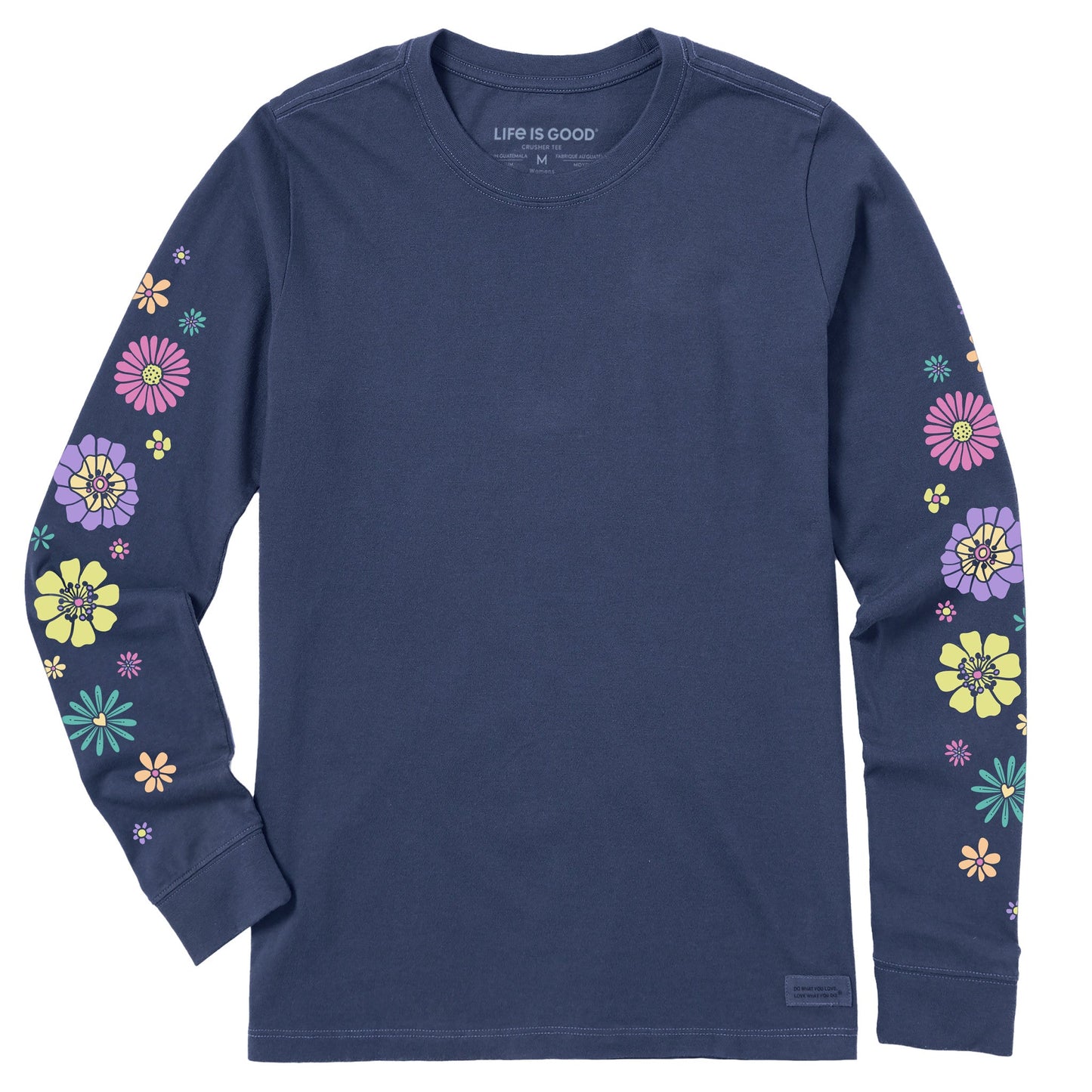 Women's Retro Flowers Long Sleeve Crusher Tee