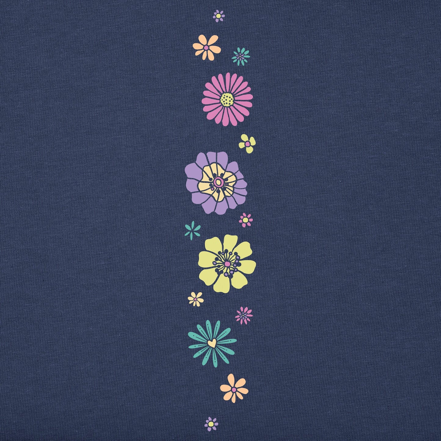 Women's Retro Flowers Long Sleeve Crusher Tee