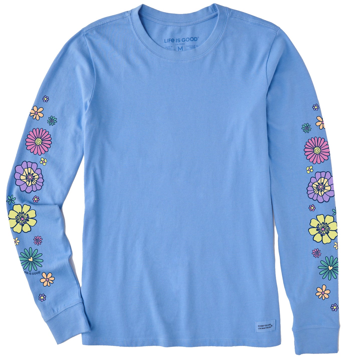 Women's Retro Flowers Long Sleeve Crusher Tee