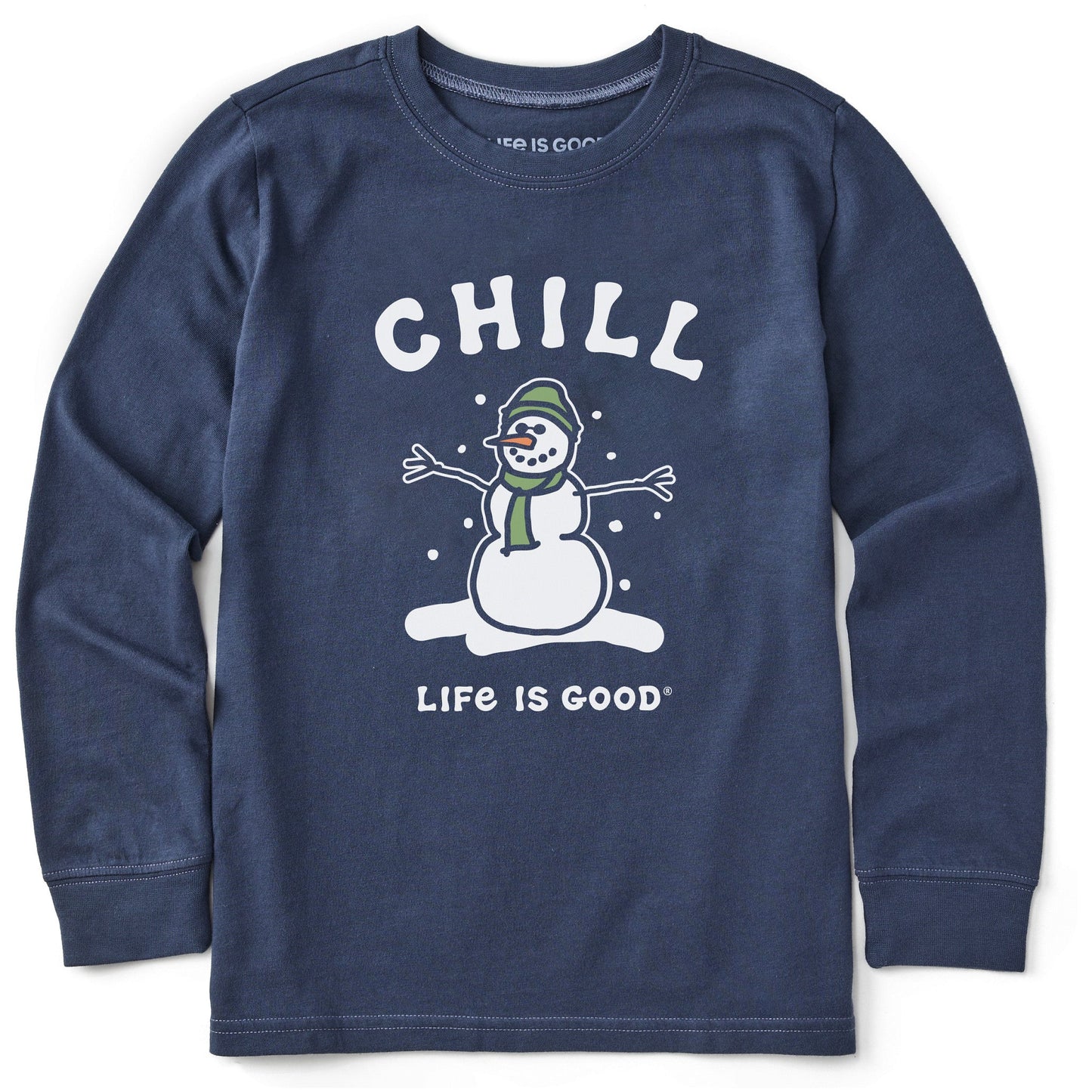 Kids Chill Snowman Long Sleeve Crusher Tee