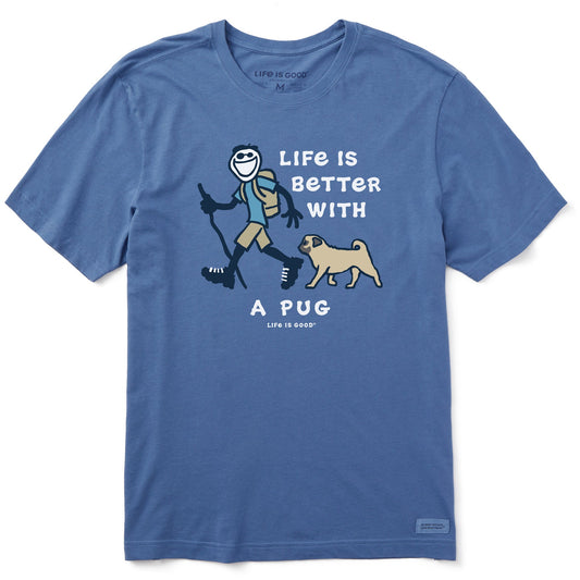 Men's Better With a Pug Jake Short Sleeve Crusher Tee