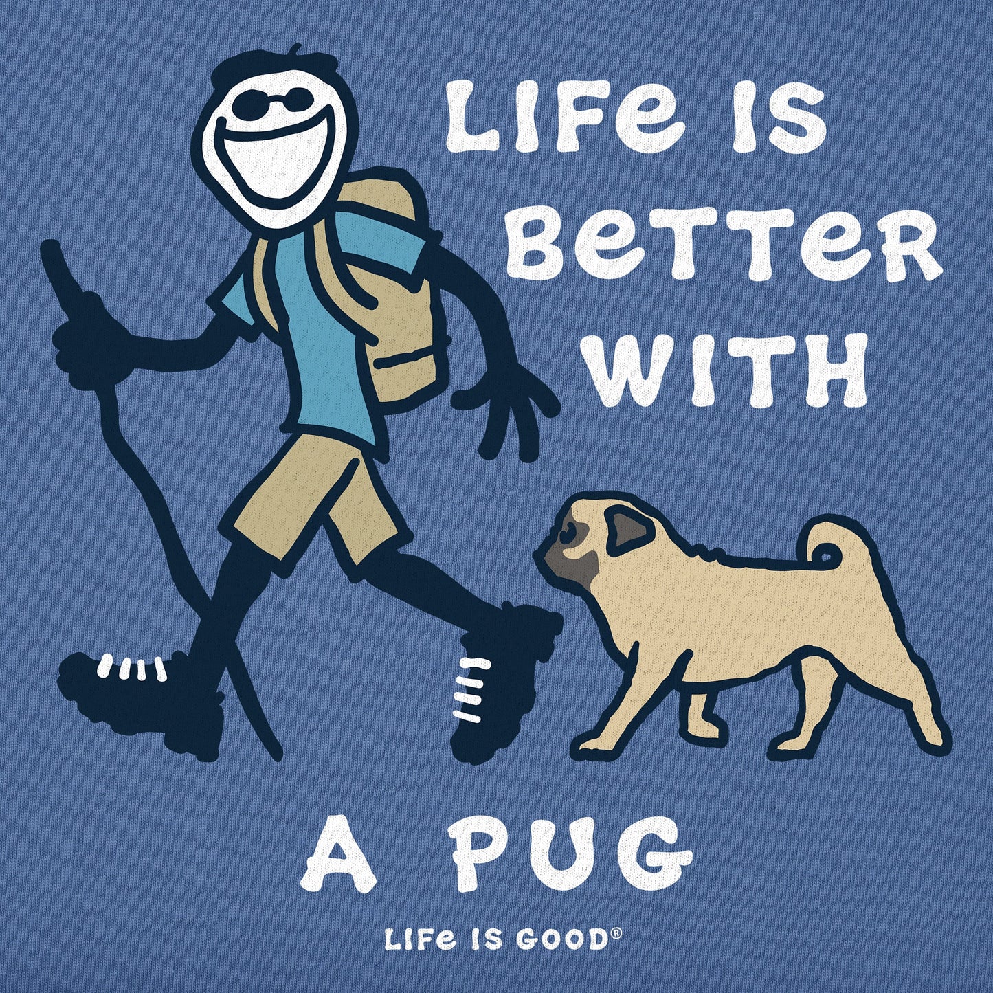 Men's Better With a Pug Jake Short Sleeve Crusher Tee