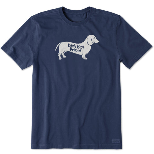Men's Dads Best Friend Dachshund Short Sleeve Crusher Tee