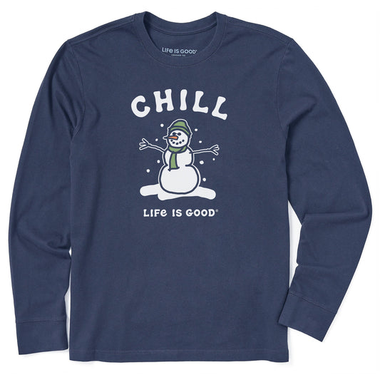 Men's Chill Snowman Long Sleeve Crusher Tee