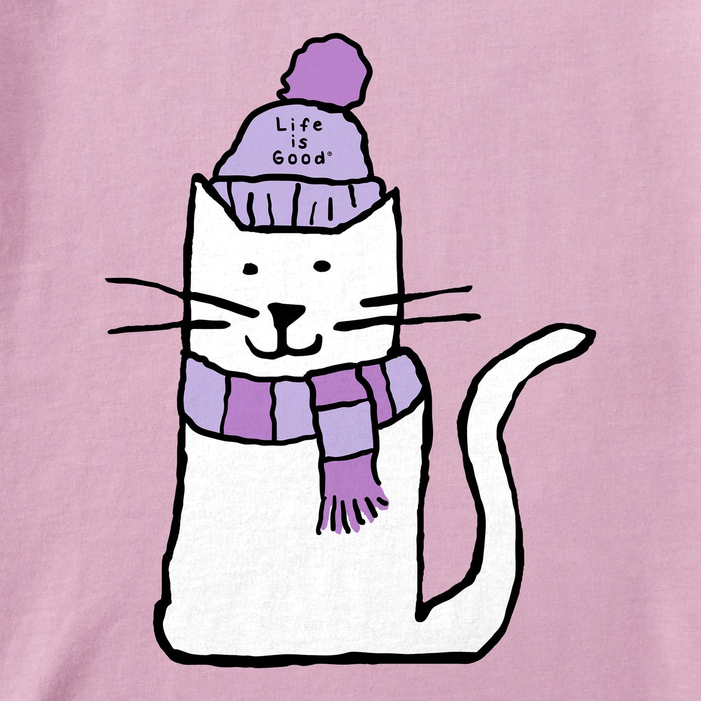 Women's Quirky Warmly Dressed Cat Long Sleeve Crusher Tee