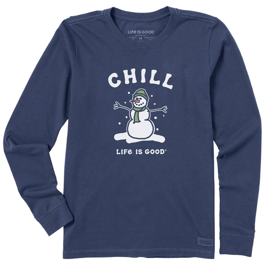 Women's Chill Snowman Long Sleeve Crusher Tee