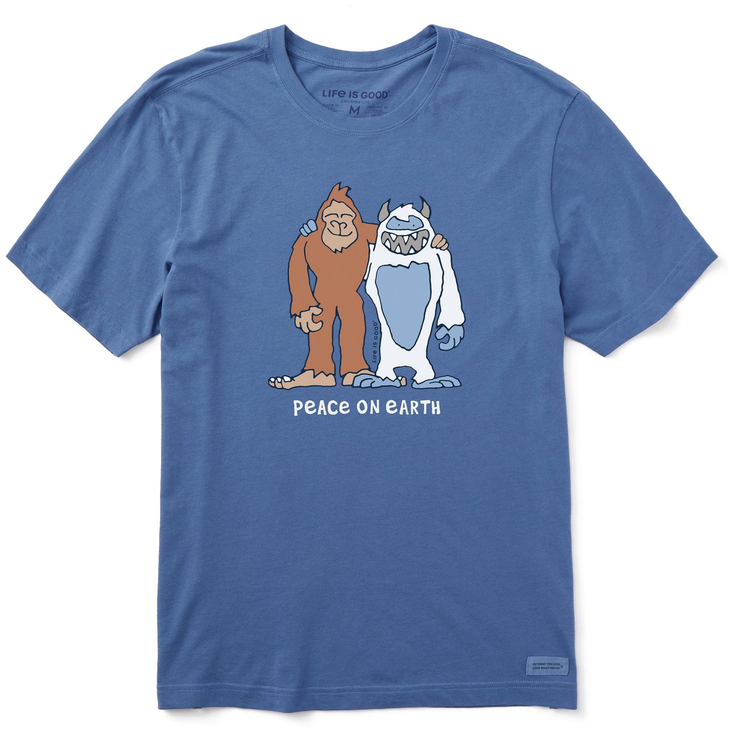 Men's Bigfoot & Yeti Peace on Earth Short Sleeve Crusher Tee