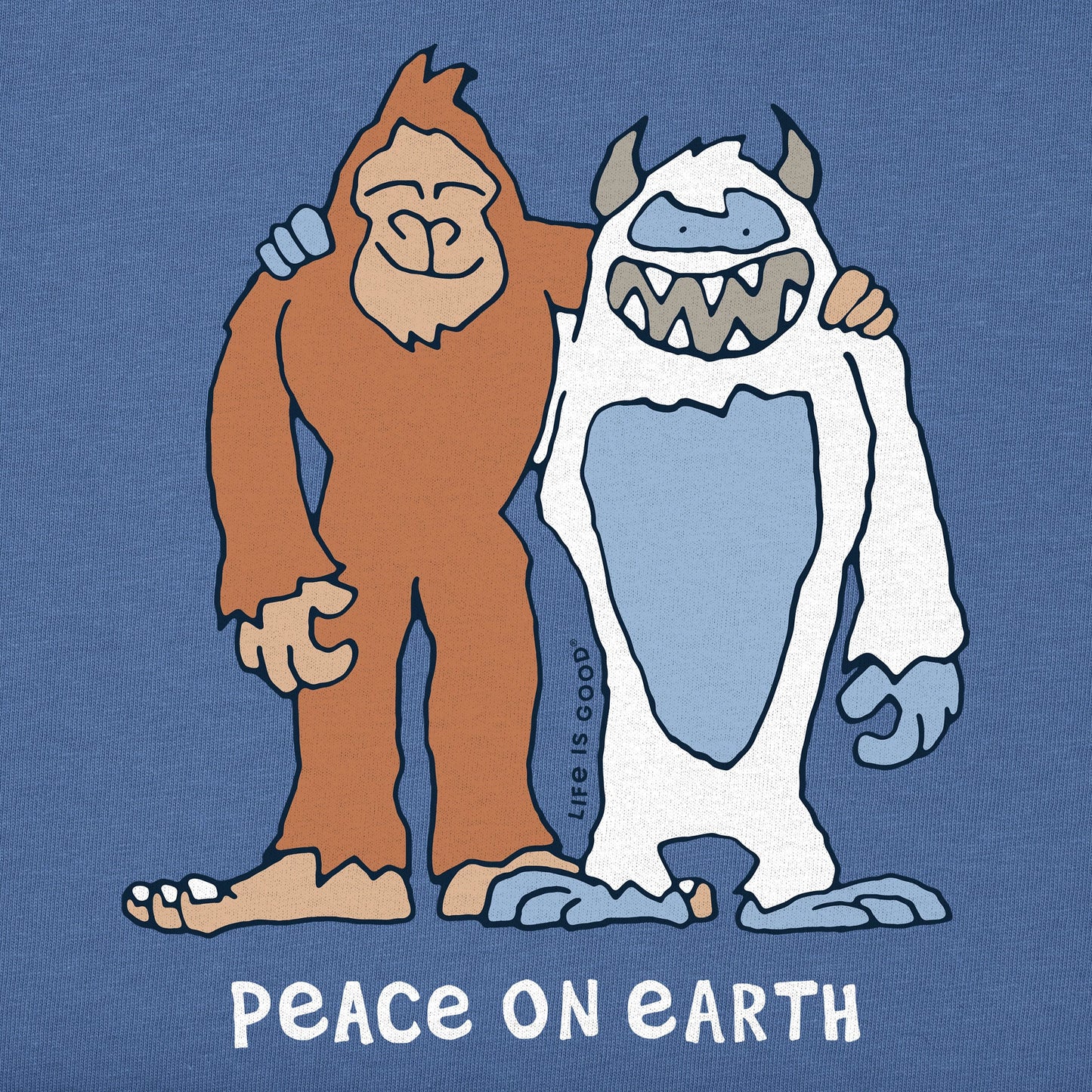 Men's Bigfoot & Yeti Peace on Earth Short Sleeve Crusher Tee