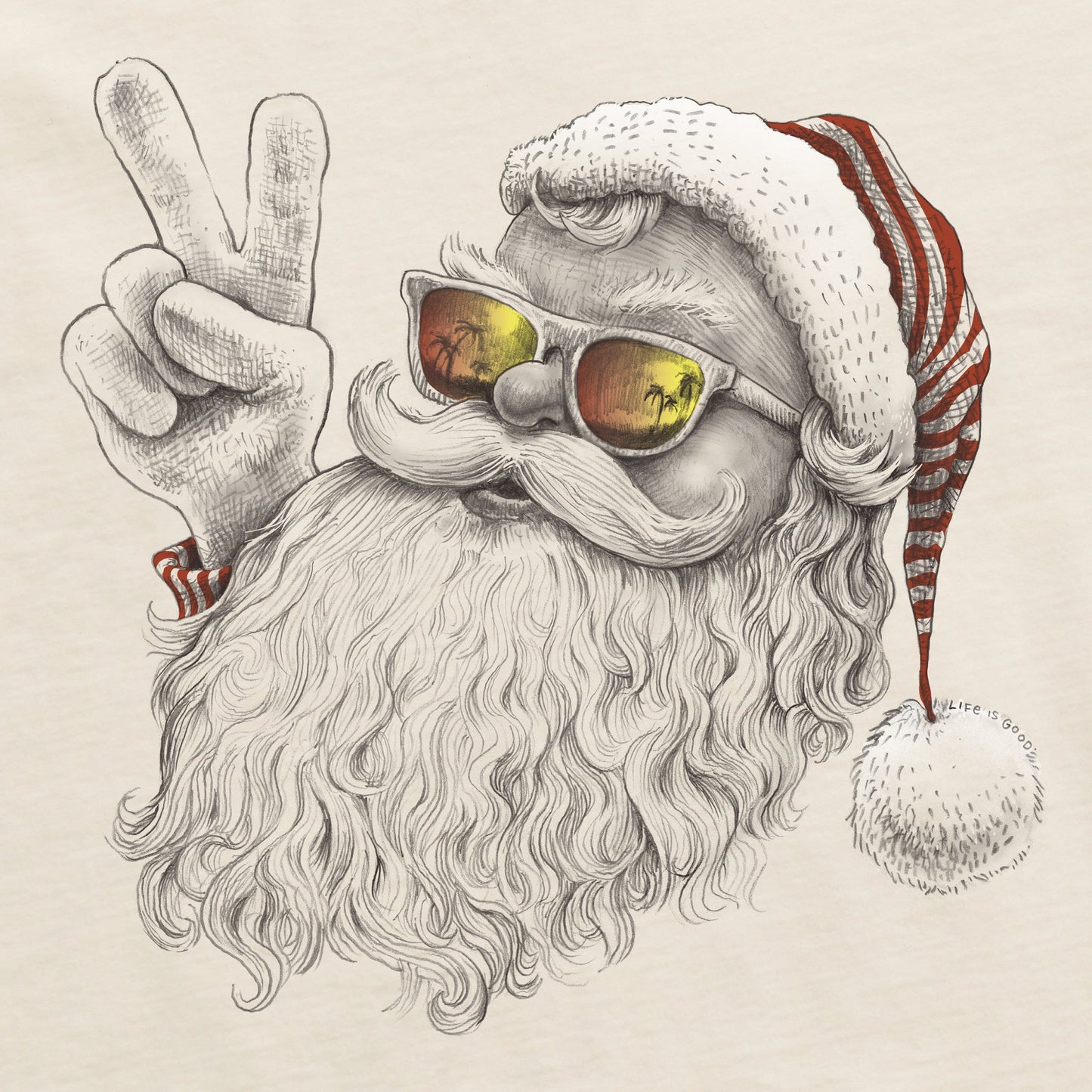 Men's Peaceful Santa Short Sleeve Crusher Tee