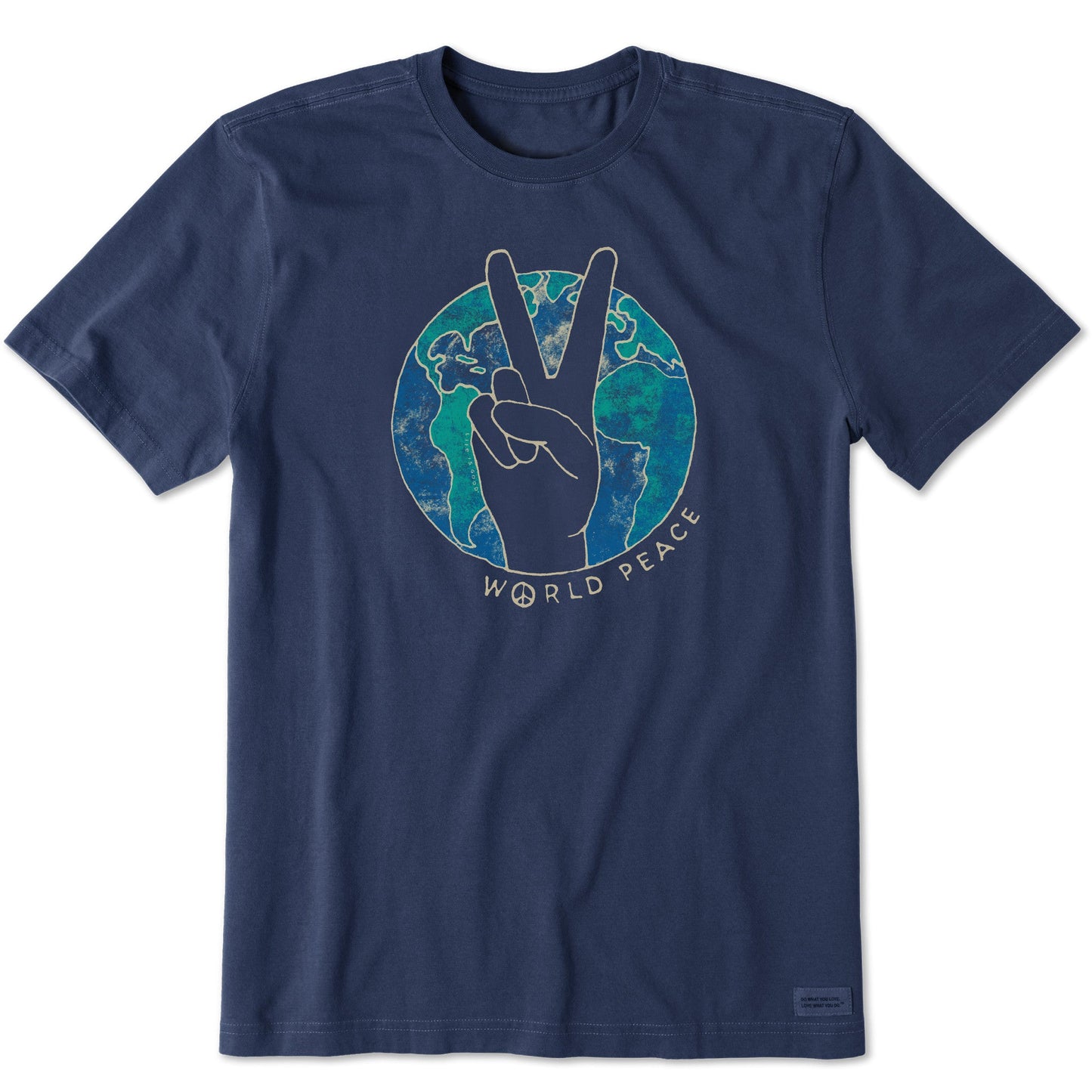 Men's World Peace Sign Short Sleeve Crusher Tee