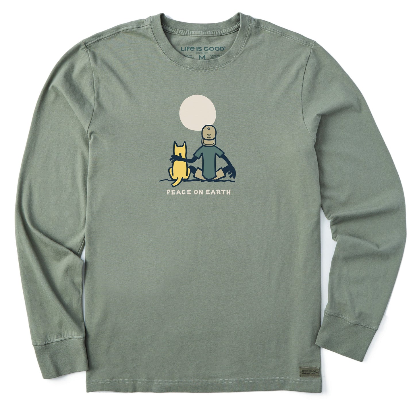 Men's Jake & Rocket  Moon Peace Long Sleeve Crusher Tee