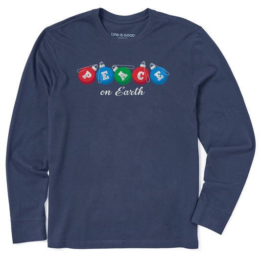 Men's Peace Ornaments Long Sleeve Crusher Tee
