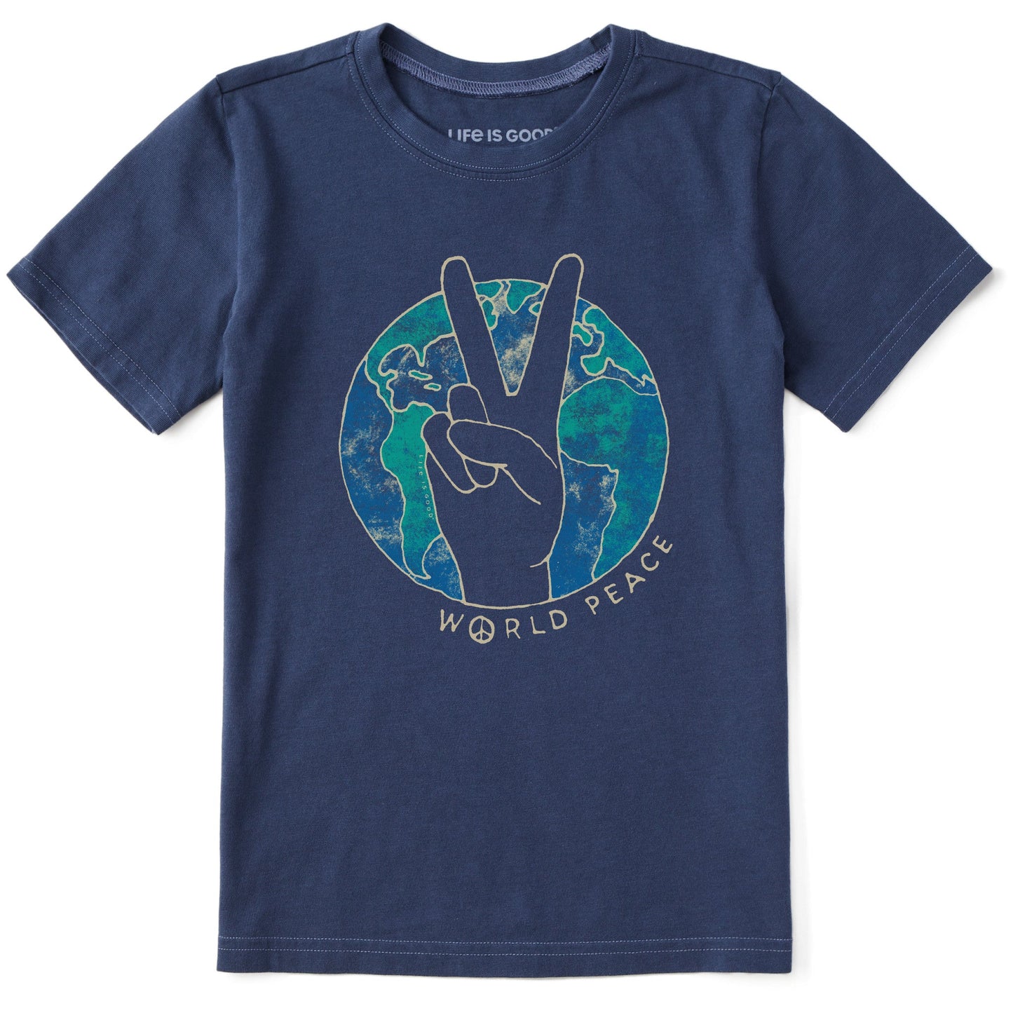 Kids World Peace Sign Short Sleeve Crusher Tee
