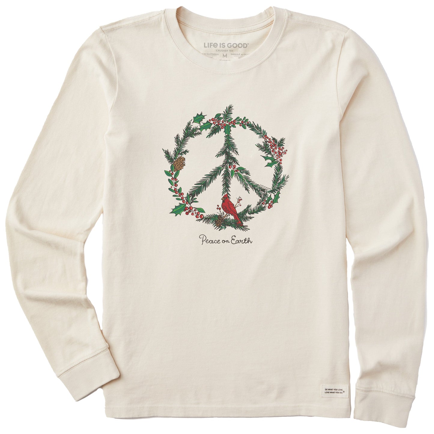 Women's Winter Pines Peace on Earth Long Sleeve Crusher Tee