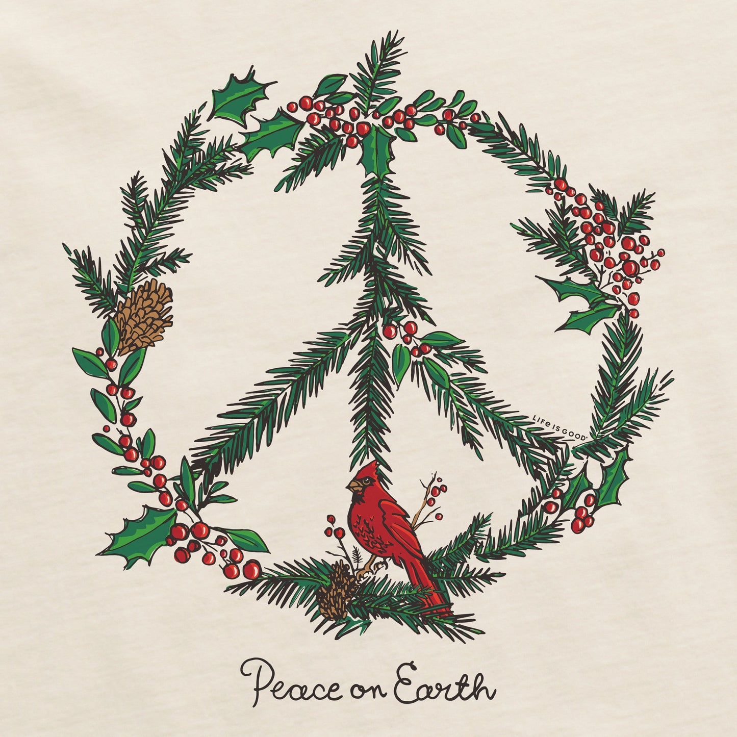 Women's Winter Pines Peace on Earth Short Sleeve Crusher Tee