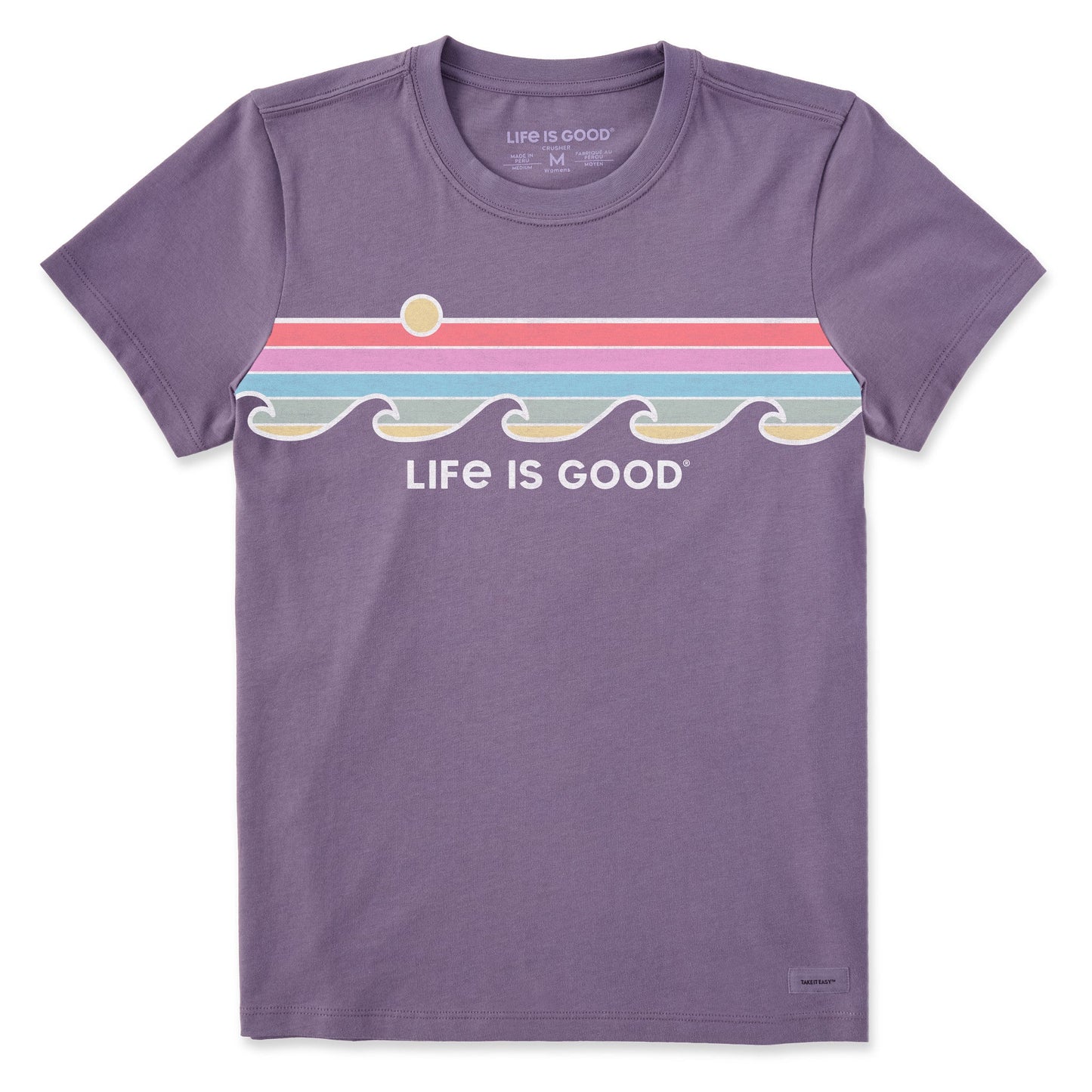 Women's Retro Wave Stripe Short Sleeve Crusher Tee