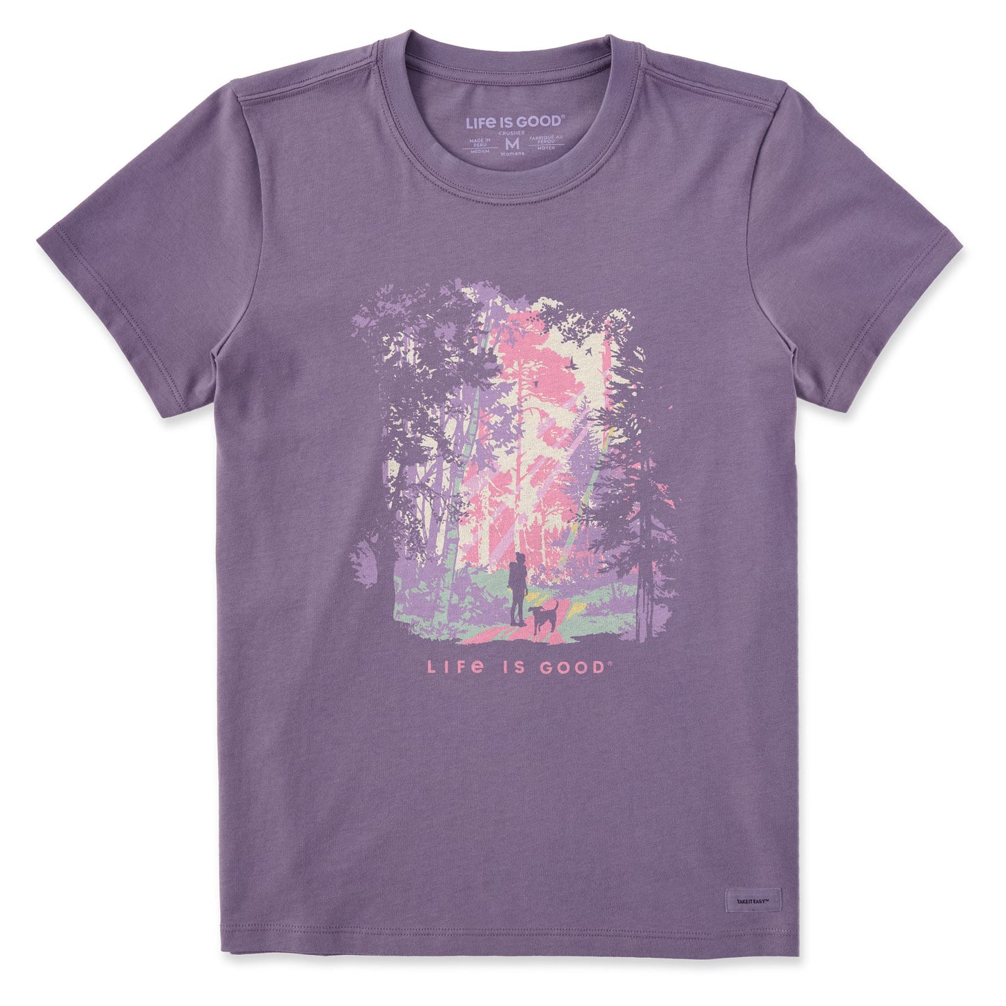 Women's W Hiker w Sunbeams in the Woods Short Sleeve Crusher Tee