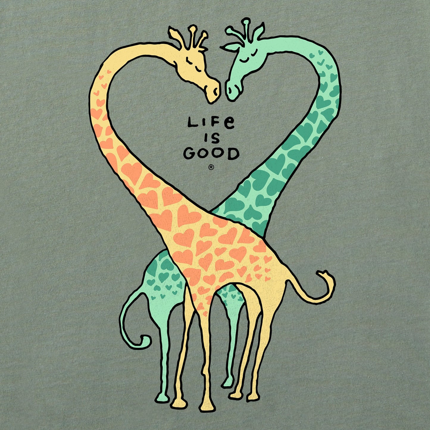 Women's Giraffe Heart Short Sleeve Tee