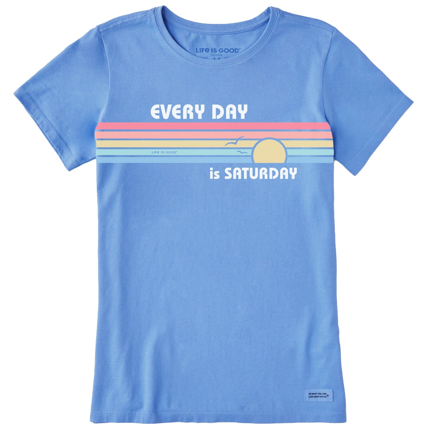 Women's Every Day is Saturday Stripes Short Sleeve Crusher Tee