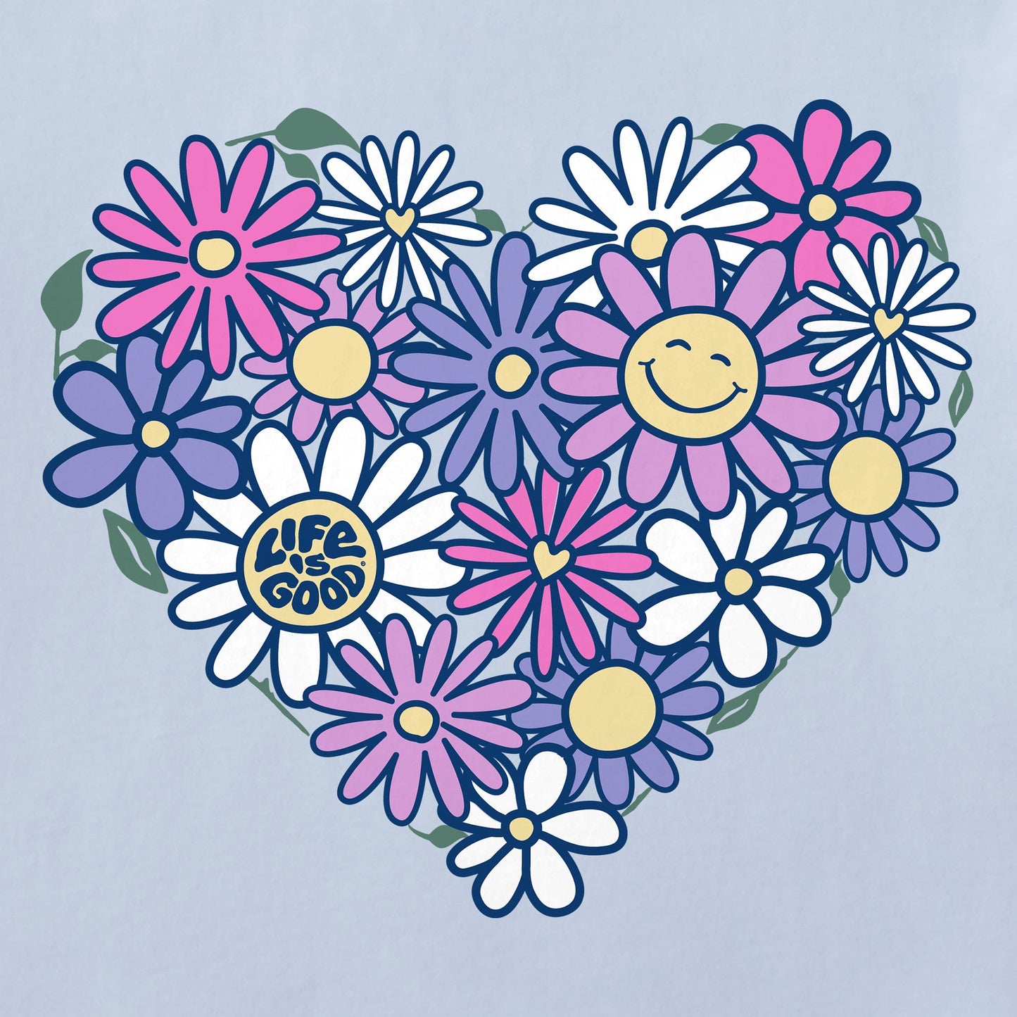 Women's Flower Heart Short Sleeve Crusher Tee