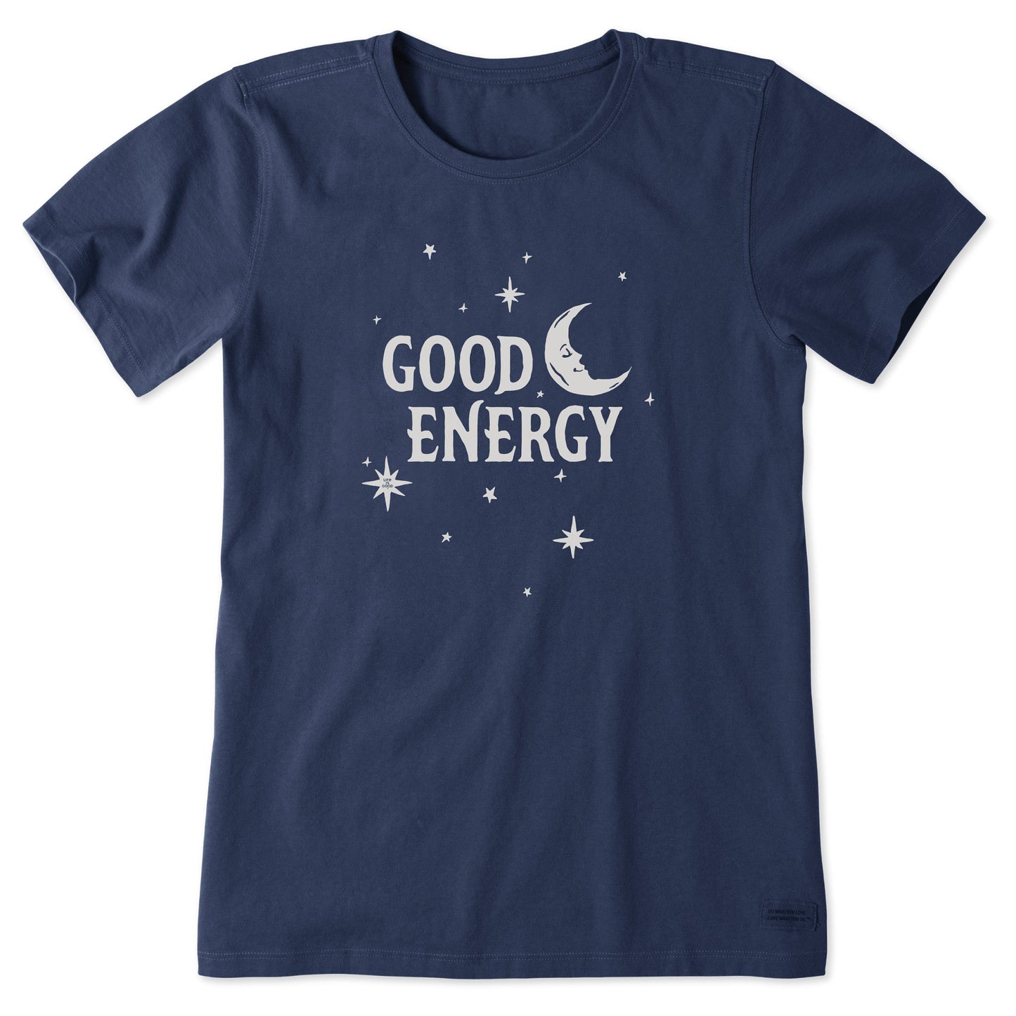 Women's Wordsmith Good Energy Moon & Stars Short Sleeve Crusher Tee