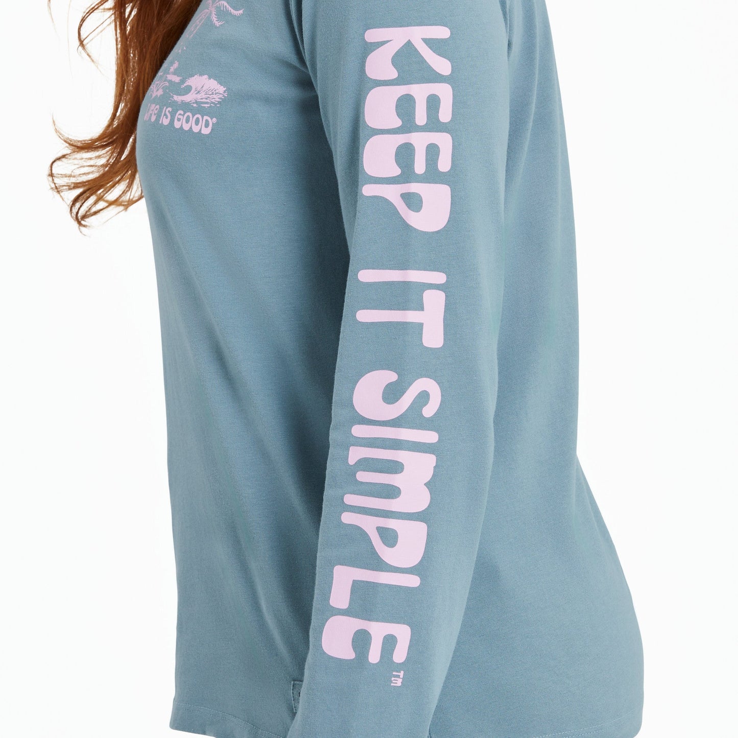 Women's Tropical Beach Scene Long Sleeve Crusher Tee