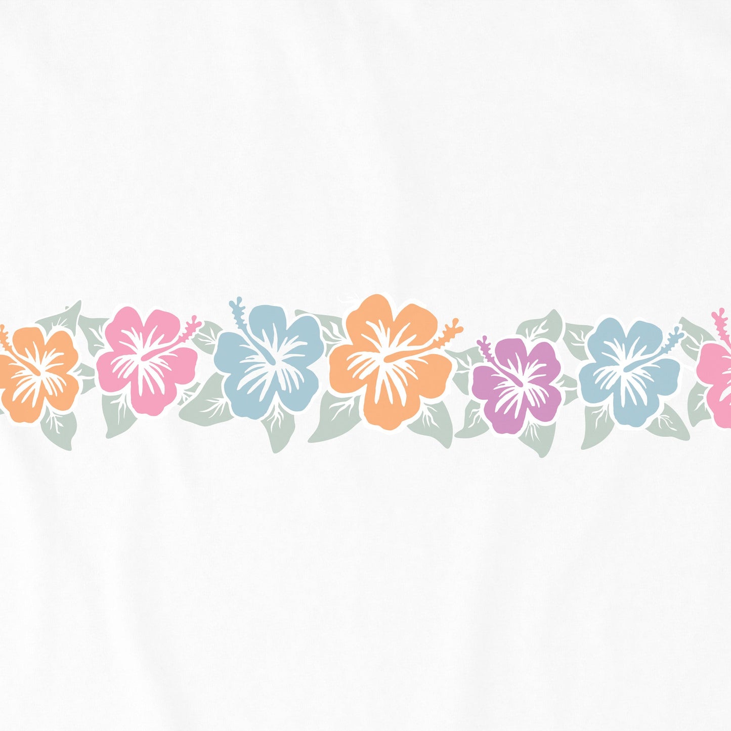 Women's Row of Hibiscus Long Sleeve Crusher Tee