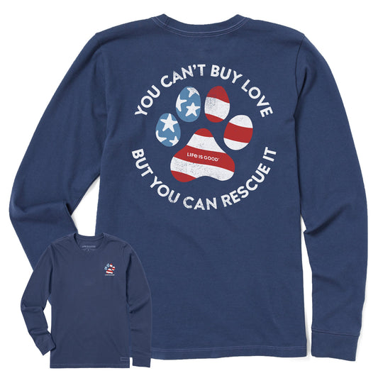 Women's Americana Rescue Paw Long Sleeve Crusher Tee