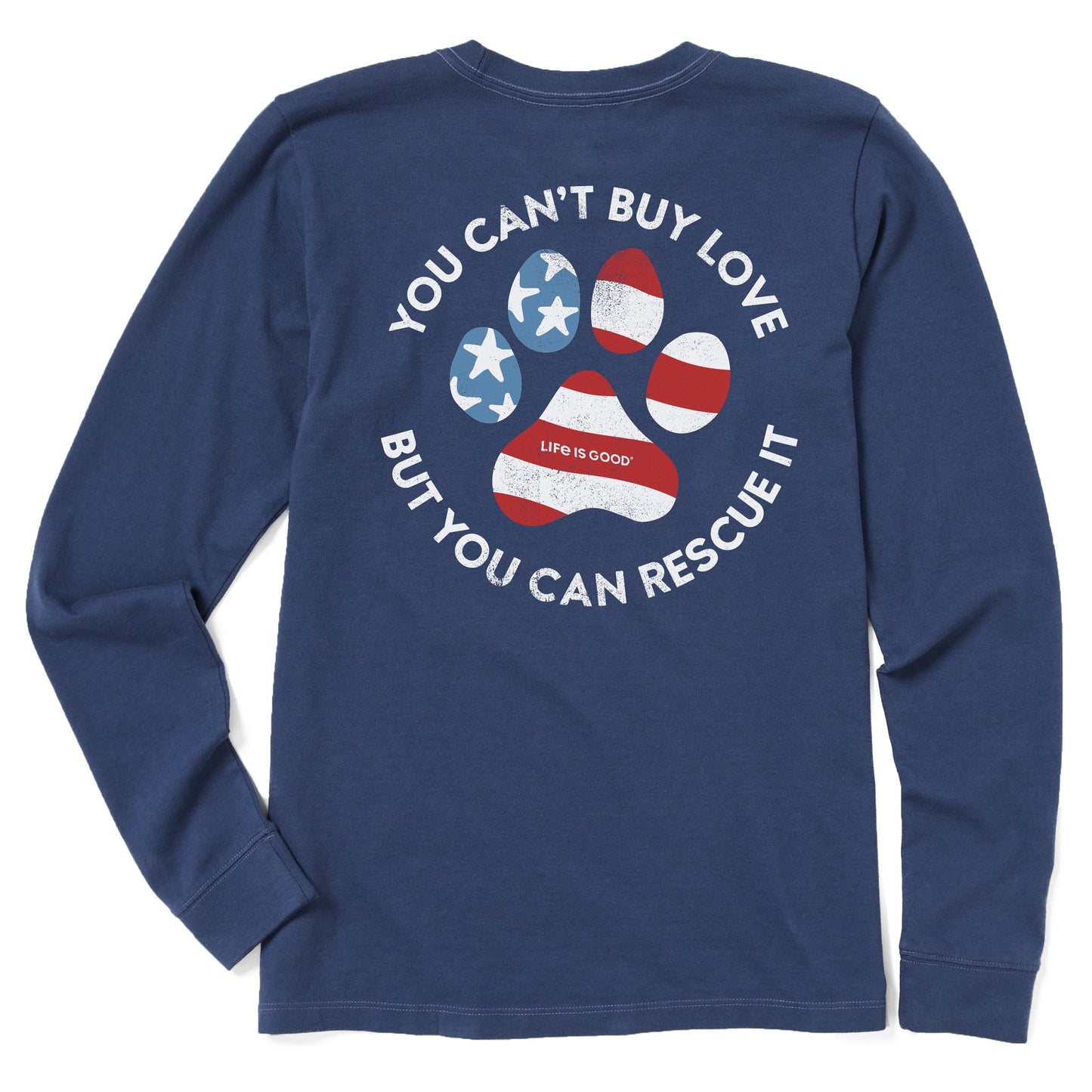 Women's Americana Rescue Paw Long Sleeve Crusher Tee