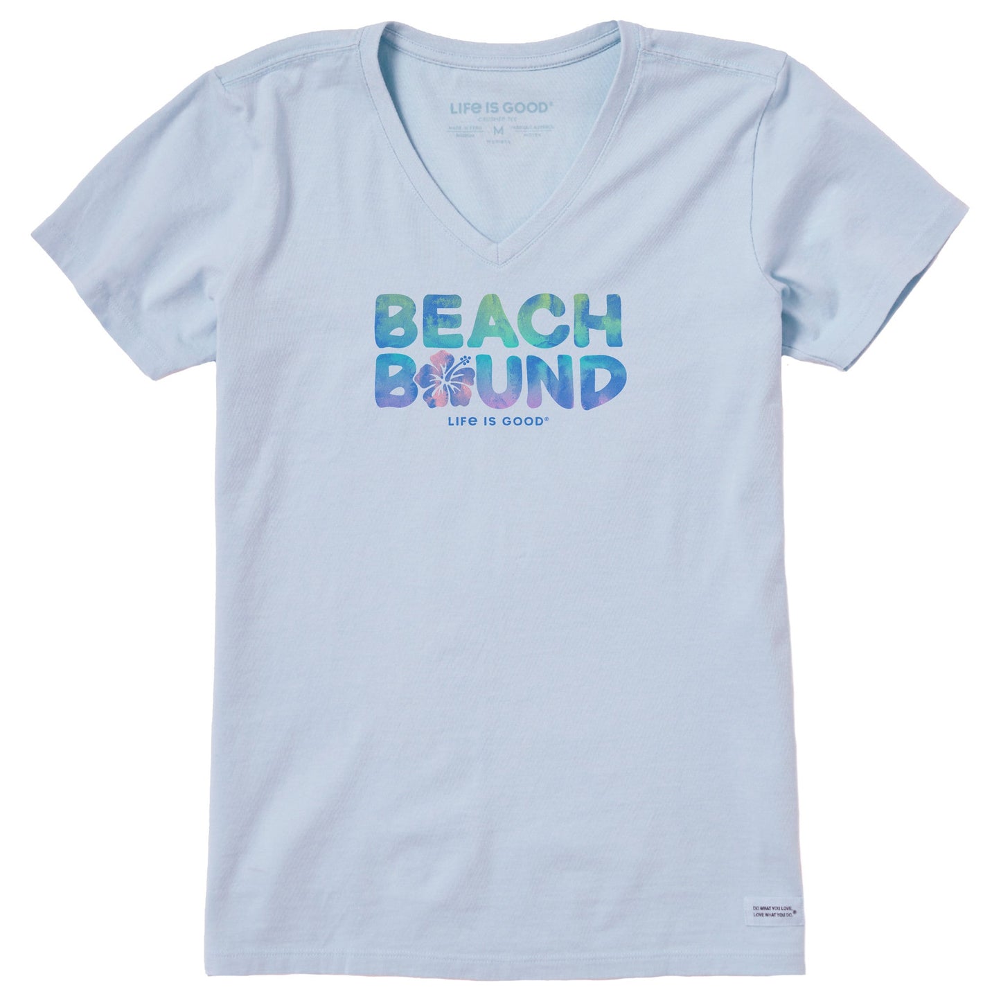 Women's Wordsmith Beach Bound Hibiscus Short Sleeve Vee