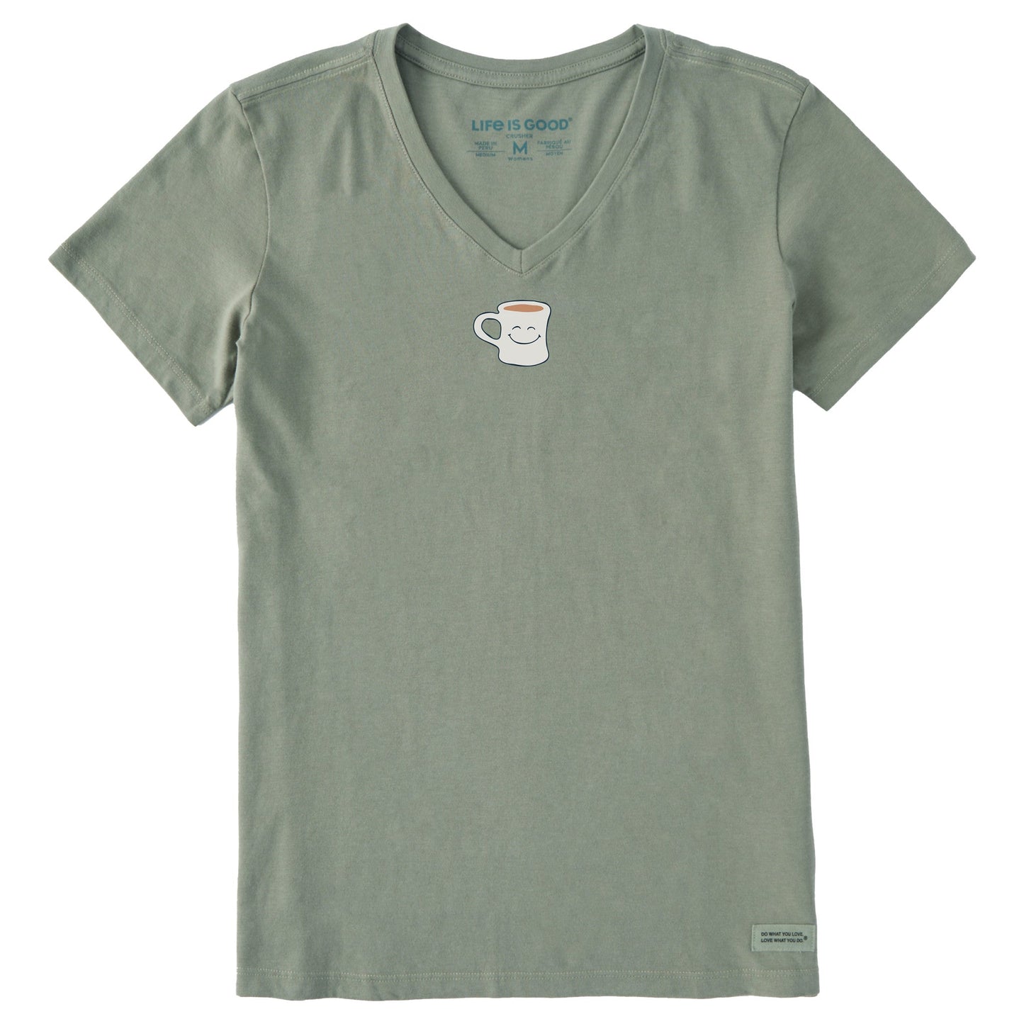 Women's Smile Coffee Short Sleeve Crusher Vee