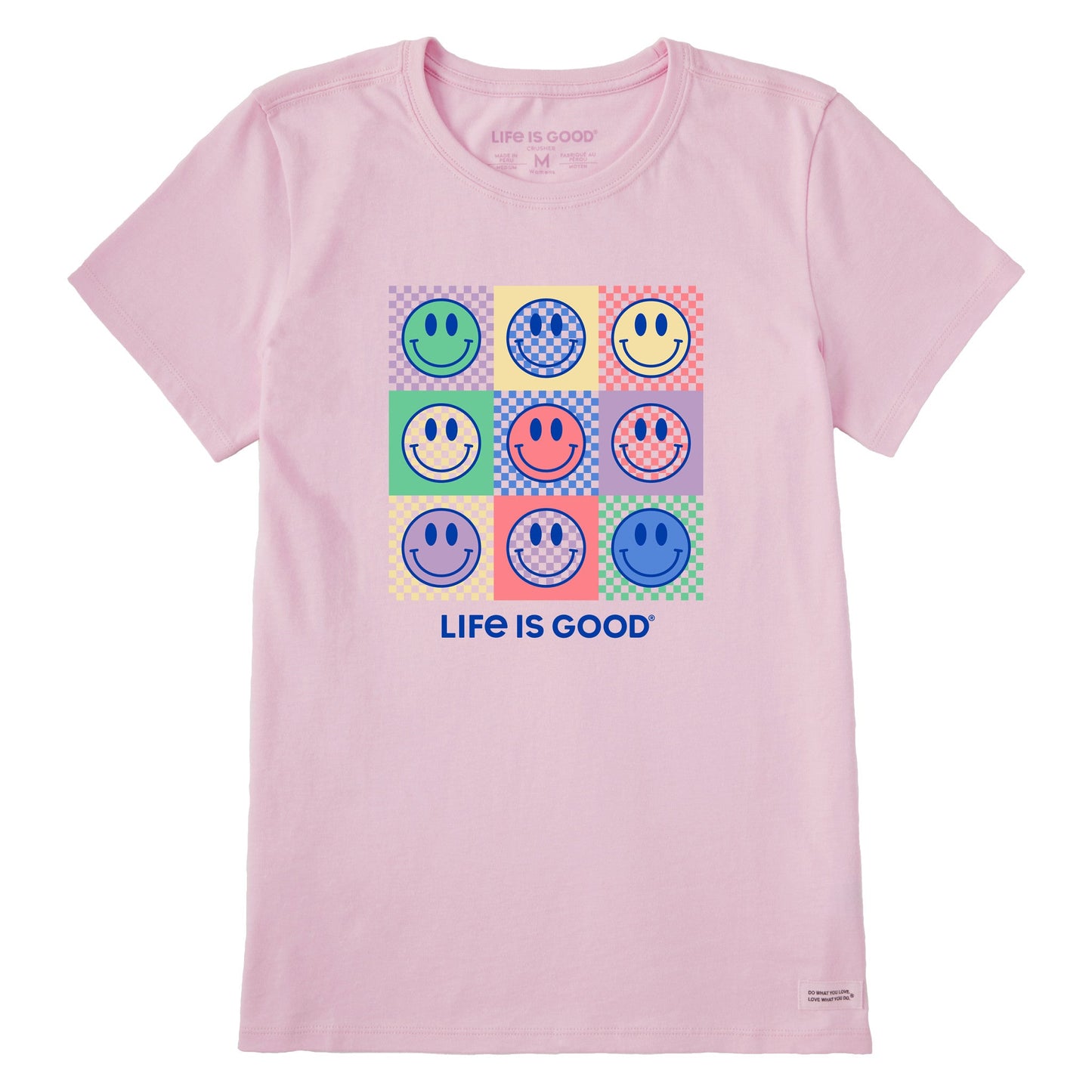 Women's Checkerboard Smilies Short Sleeve Crusher-LITE Tee