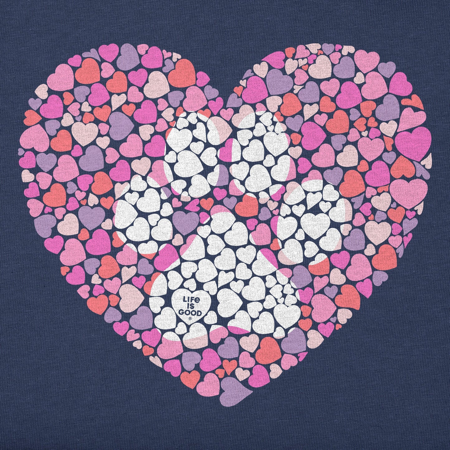 Women's Dog Paw Heart Short Sleeve Crusher-LITE Vee