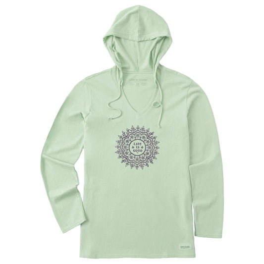 Women's Antique Mandala Long Sleeve Crusher-LITE Hooded Tee