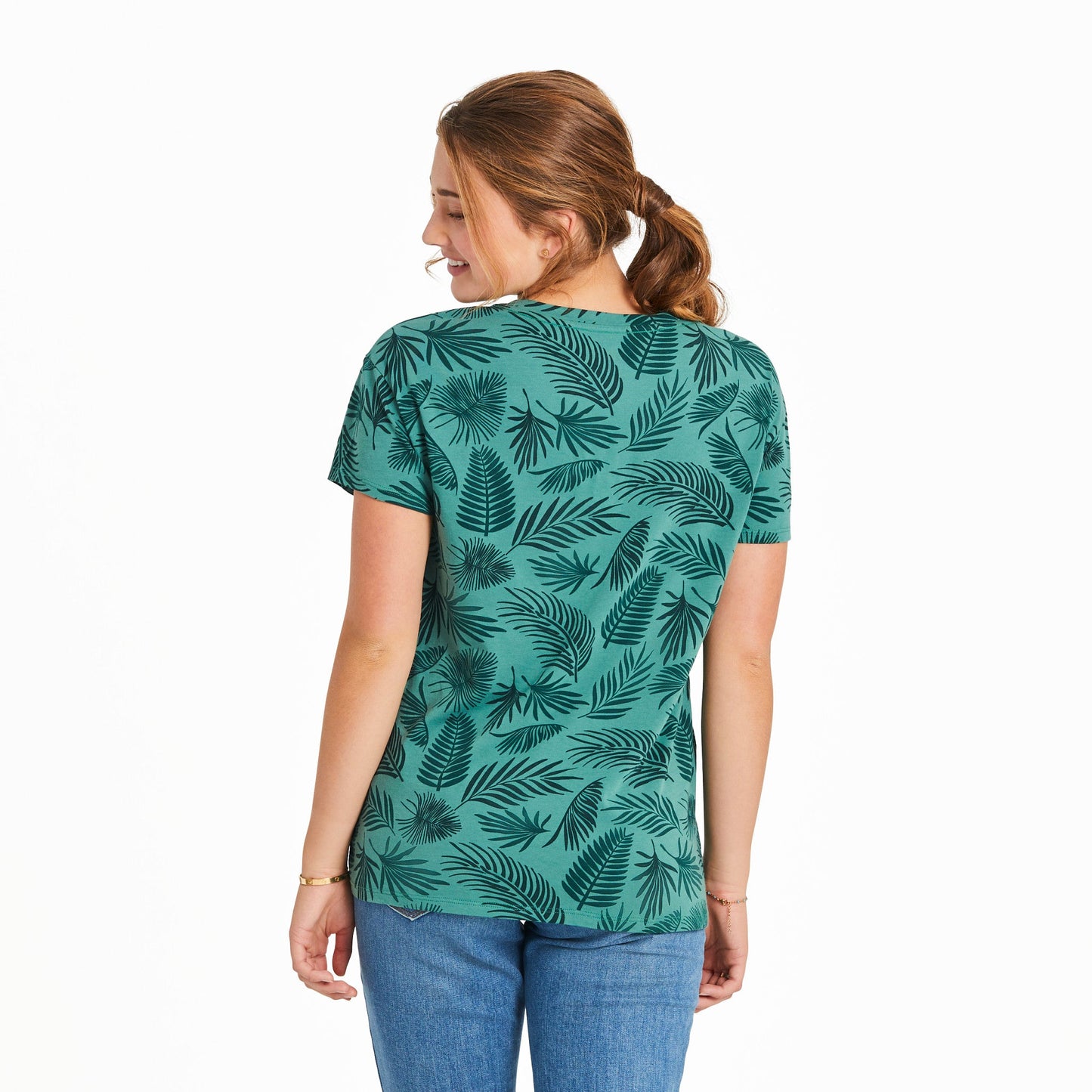 Women's Falling Ferns Pattern Crusher-LITE Easy Vee