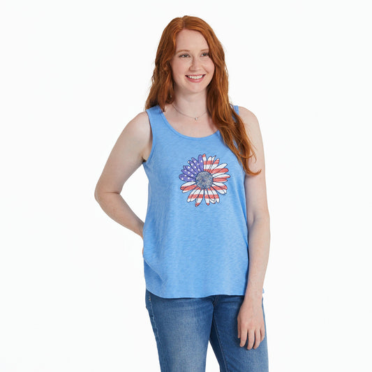 Women's America The Beautiful Daisy Textured Slub Tank