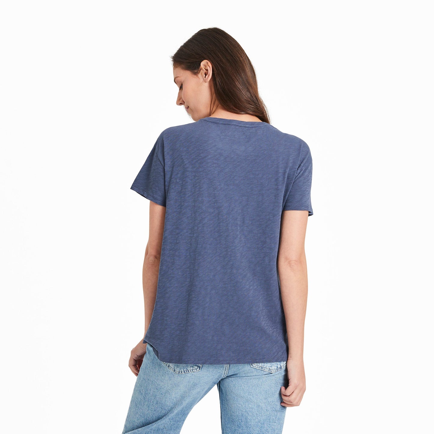 Women's Solid Slub Easy Fit Pocket Tee