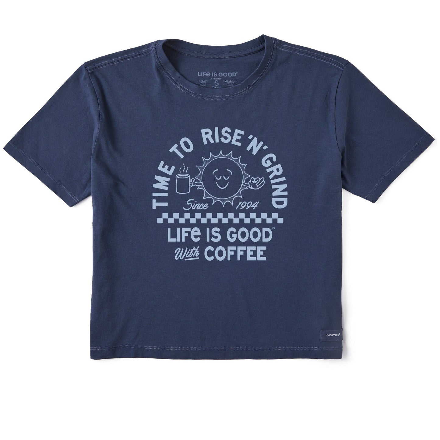 Women's Showtime Rise Coffee Sun Short Sleeve Crusher Boxy Tee