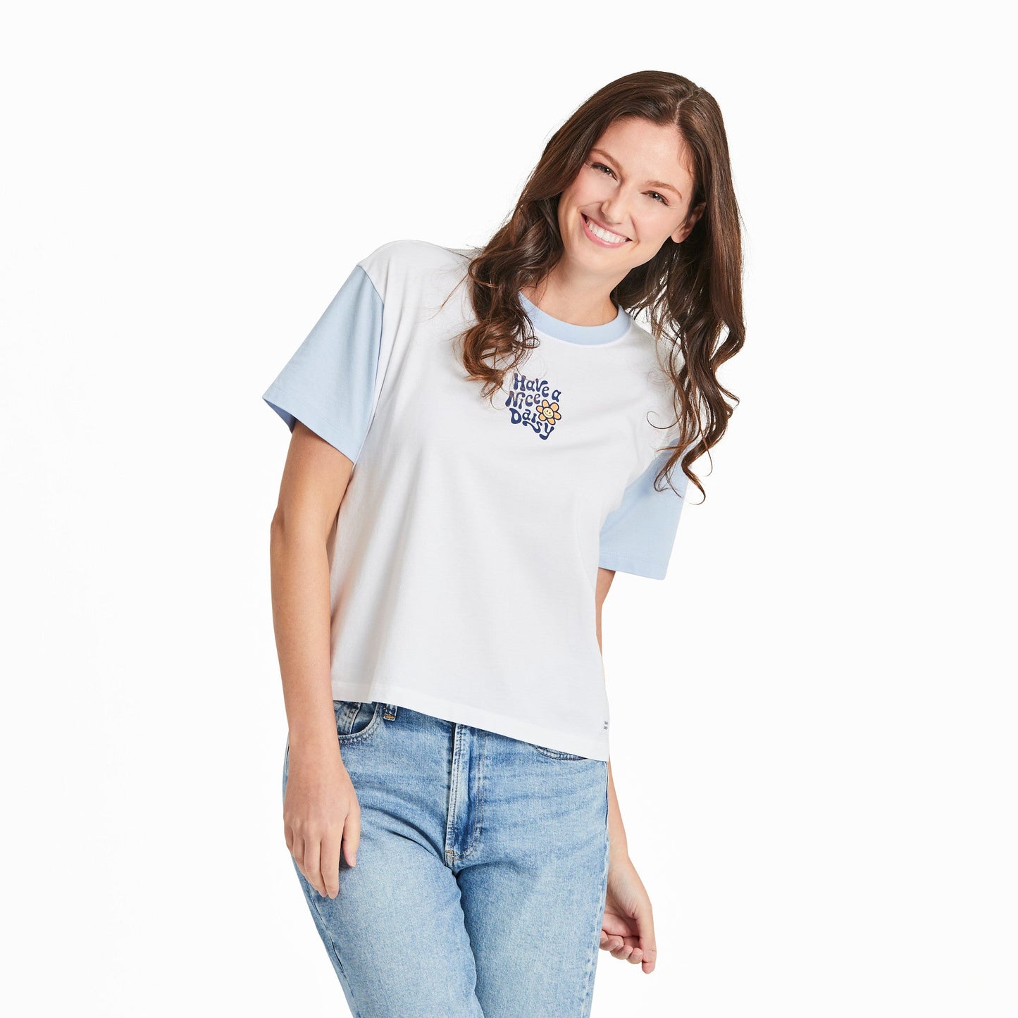 Women's Nice Daisy Short Sleeve Crusher Boxy Tee