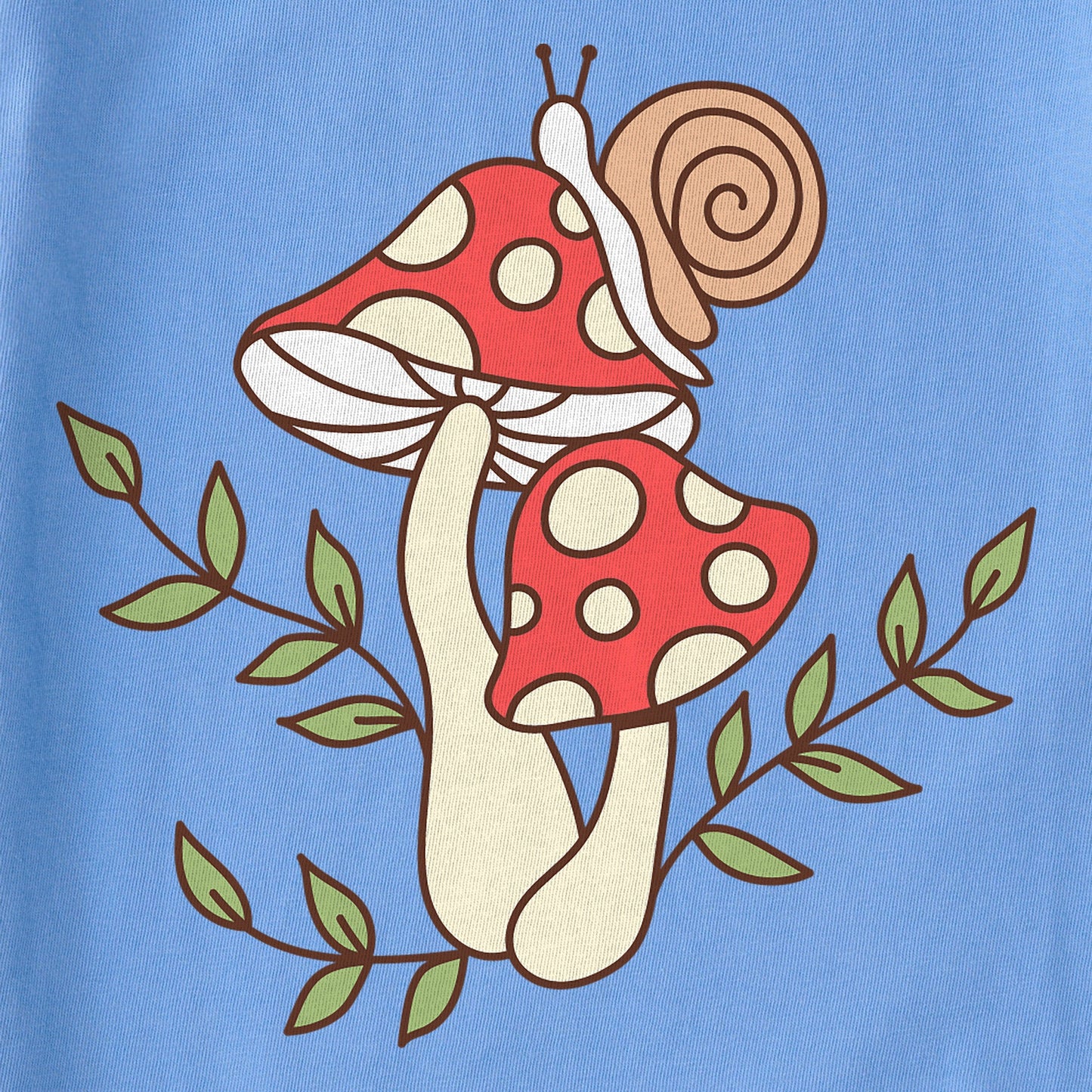 Women's Mushrooms & Snail Short Sleeve Crusher Boxy Tee