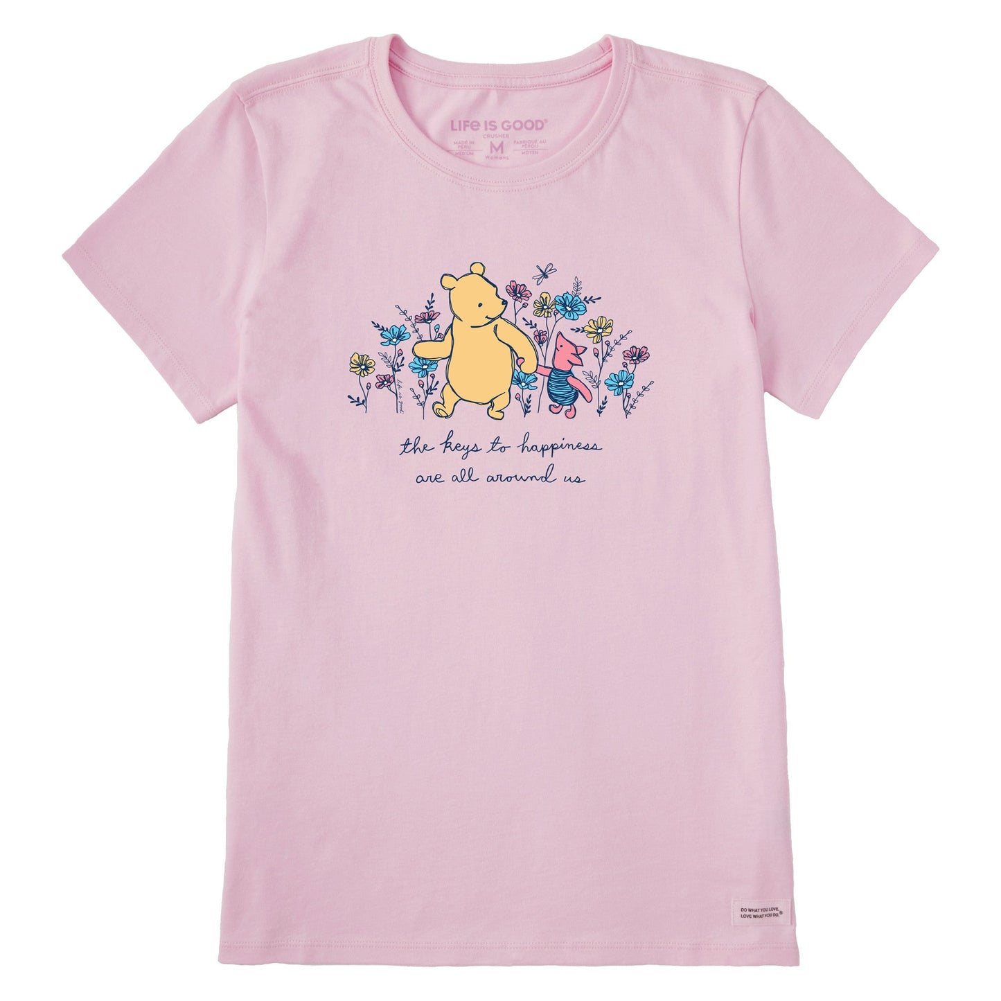 Women's Winnie & P Happiness Flowers Short Sleeve Tee