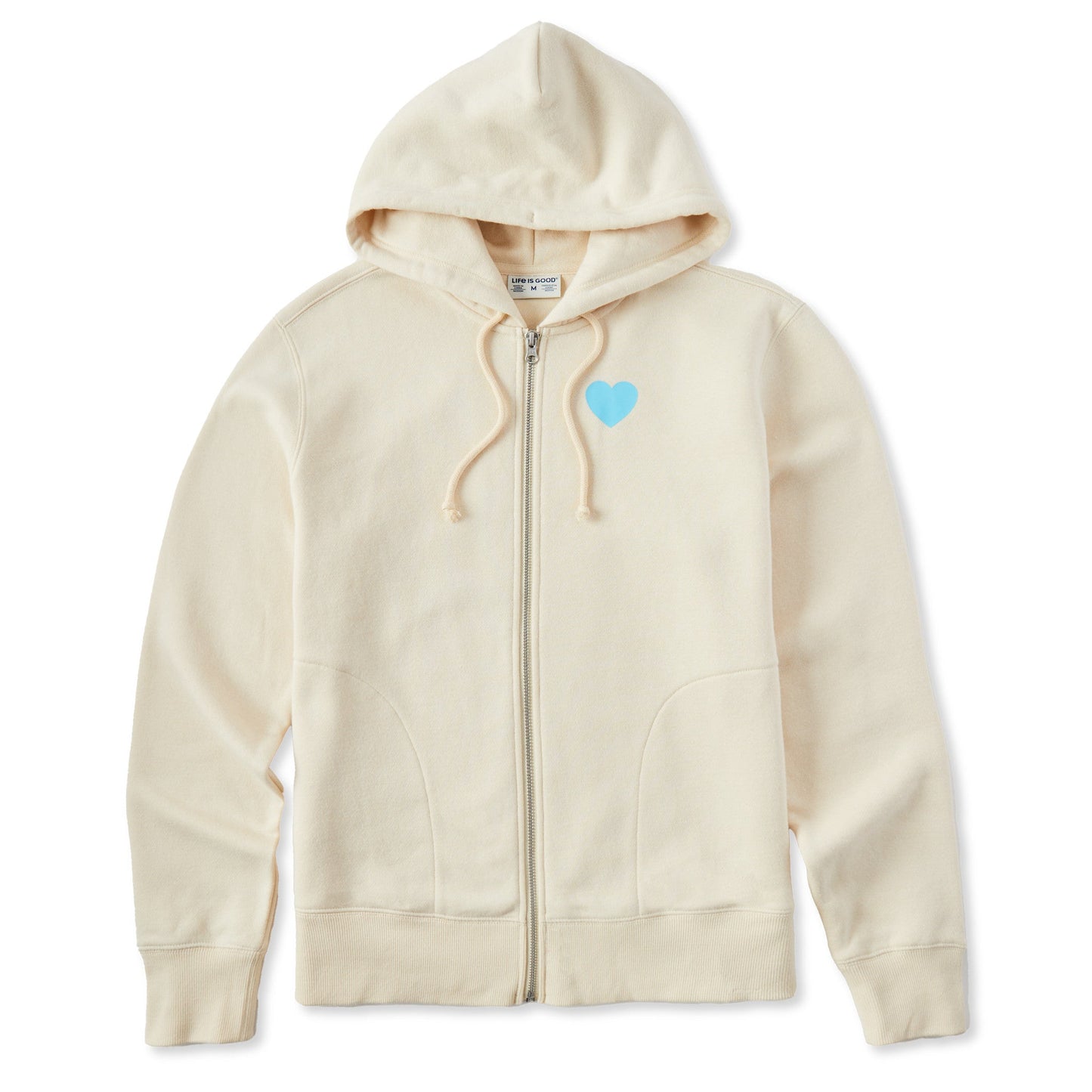 Women's Clean Heart Grid Good Vibes Fleece Zip Hoodie