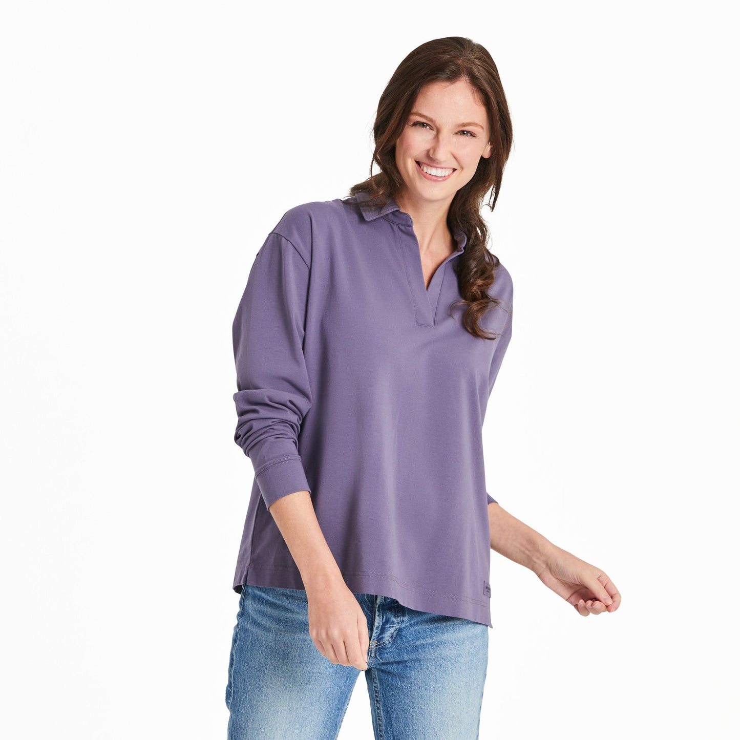 Women's Solid Crusher-FLEX Collared Pullover