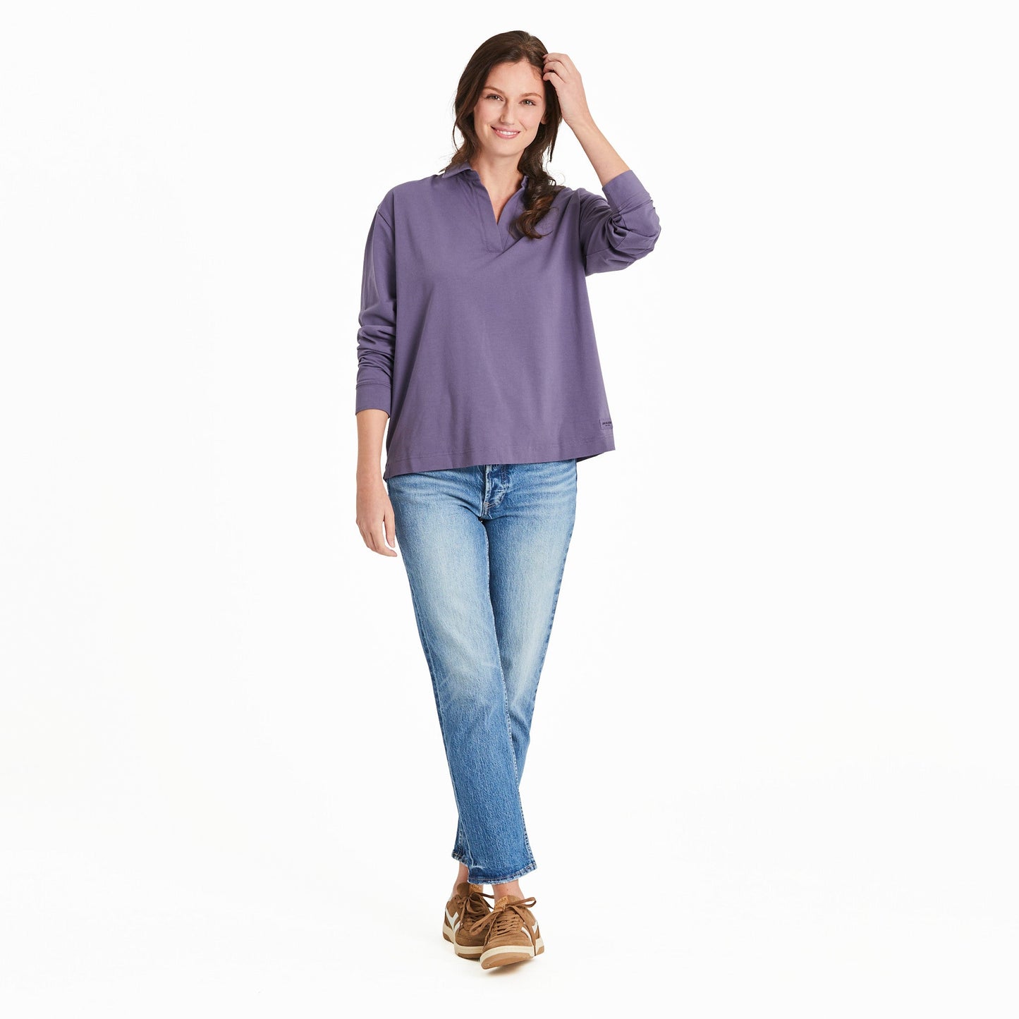 Women's Solid Crusher-FLEX Collared Pullover