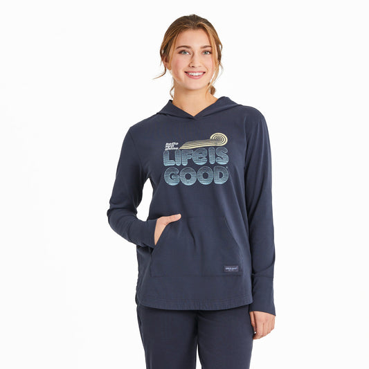 Women's Groovy Hello Sunshine Crusher-FLEX Hoodie Tunic