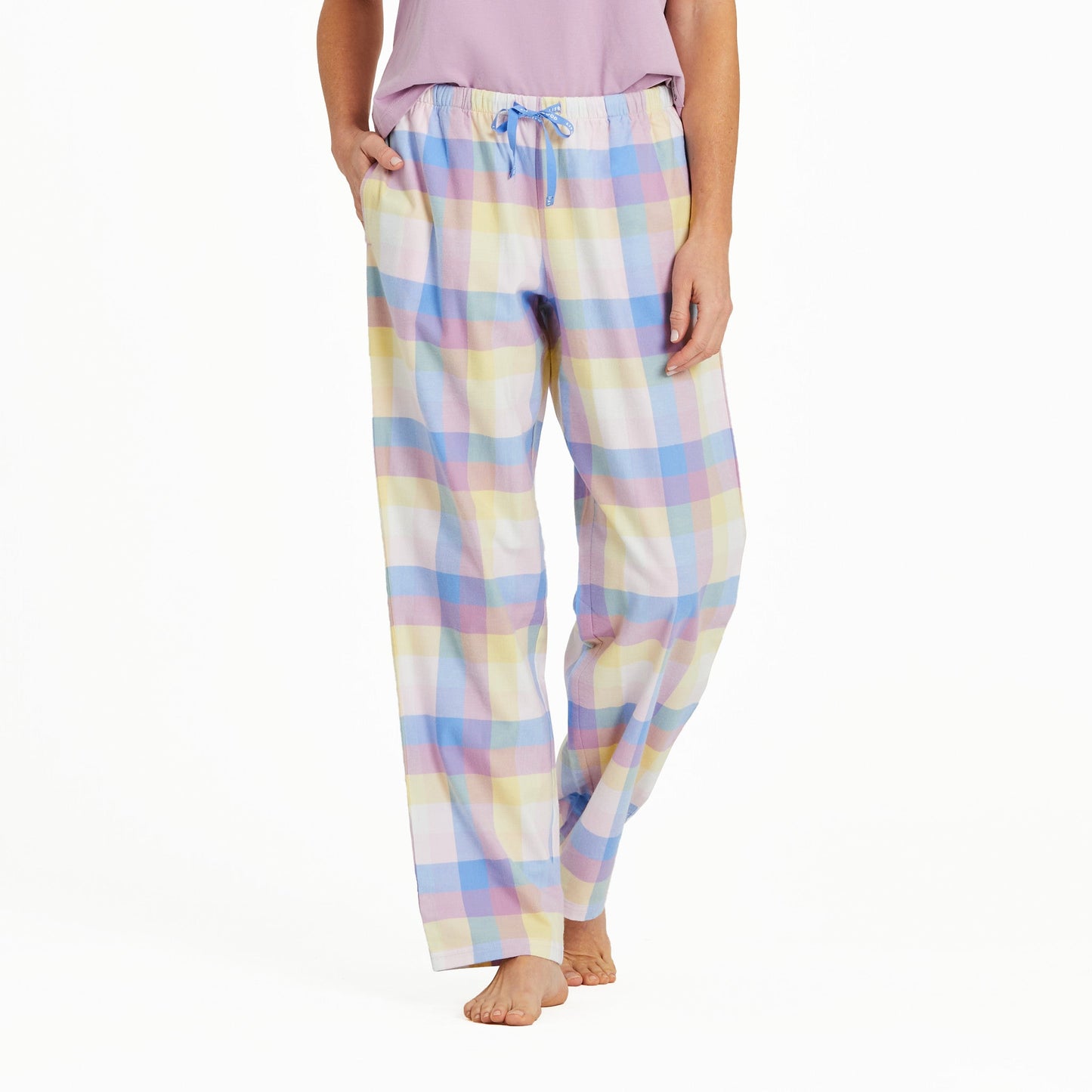 Women's Violet Check Pattern Classic Sleep Pant