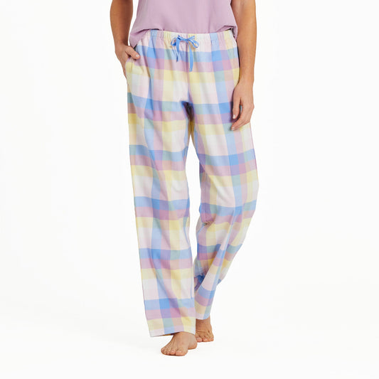Women's Violet Check Pattern Classic Sleep Pant