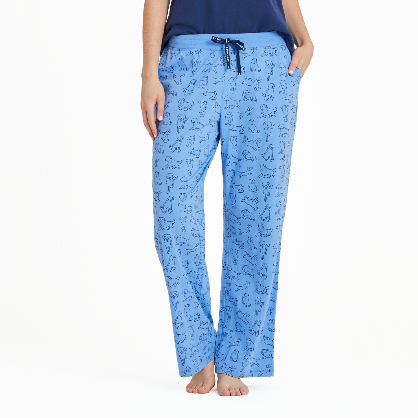 Women's Inkbrush Dog Pattern Snuggle Up Sleep Pant
