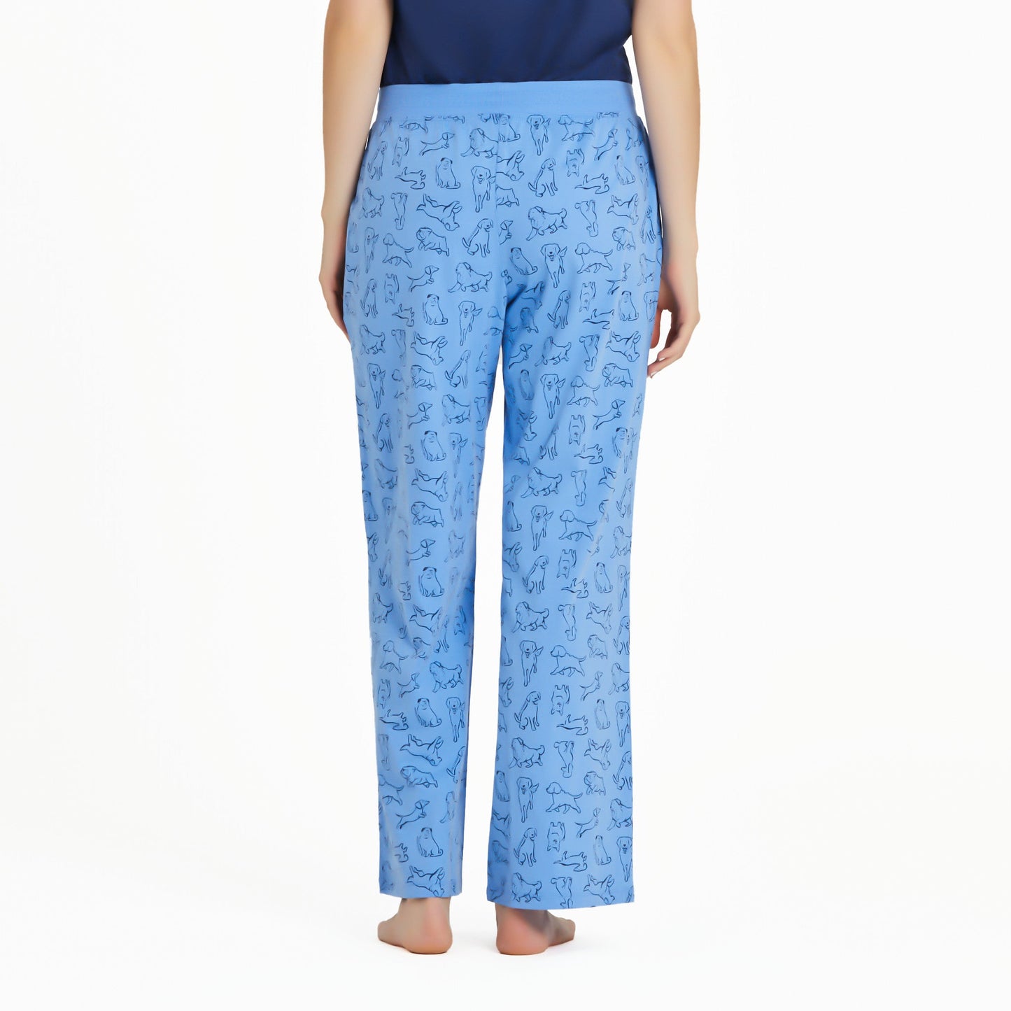 Women's Inkbrush Dog Pattern Snuggle Up Sleep Pant