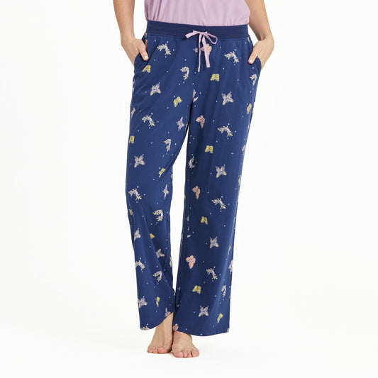 Women's Celestial Butterfly Pattern Snuggle Up Sleep Pant